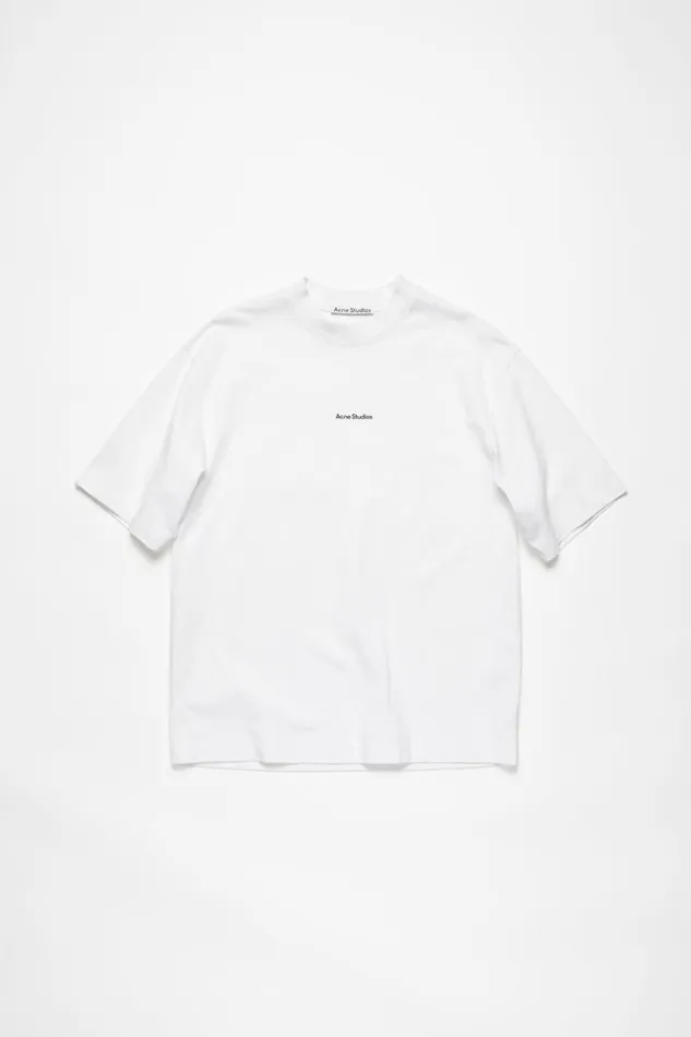 Acne Studios Logo Tshirt Optic White Man Tshirts