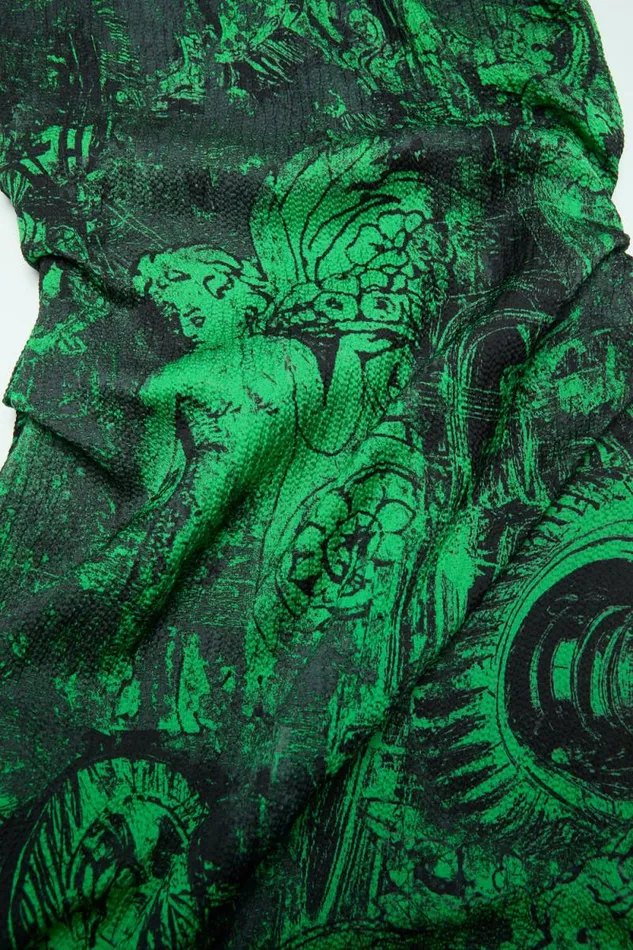 Acne Studios Printed Dress Green Woman Dresses