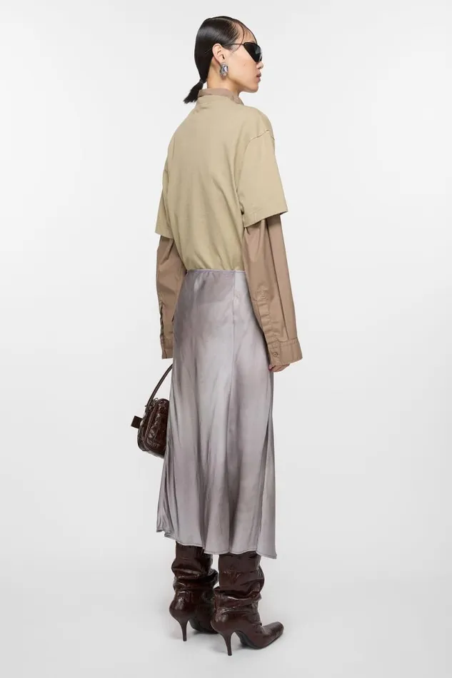 Acne Studios Satin Wrap Skirt Multi Grey Woman Skirts