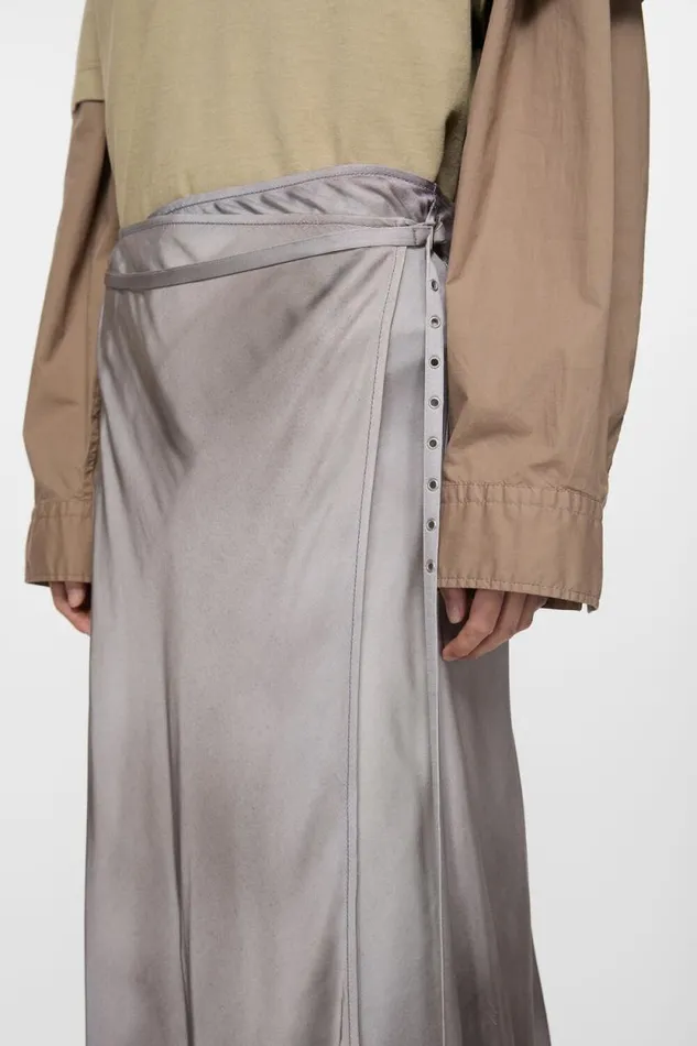 Acne Studios Satin Wrap Skirt Multi Grey Woman Skirts