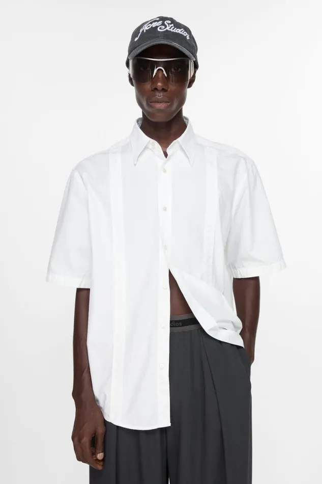 Acne Studios Short Sleeve Buttonup Shirt White Man Shirts