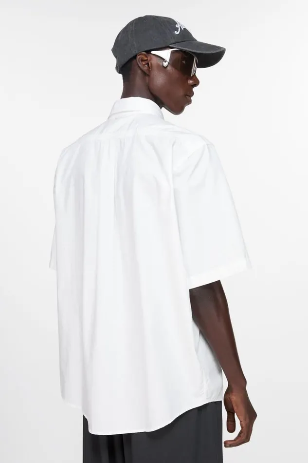 Acne Studios Short Sleeve Buttonup Shirt White Man Shirts