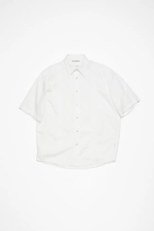 Acne Studios Short Sleeve Buttonup Shirt White Man Shirts