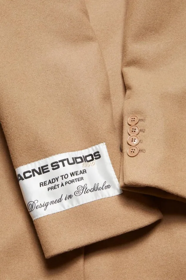 Acne Studios Singlebreasted Wool Coat Camel Beige Man Outerwear