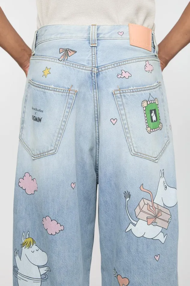 Acne Studios Super Baggy Fit Jeans 8211 2023 Acne Studios X Moomin Light Blue Man Jeans