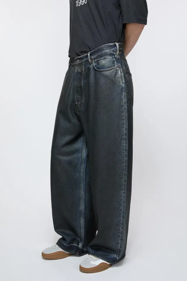 Acne Studios Super Baggy Fit Jeans 8211 2023 Blackmid Blue Man Jeans