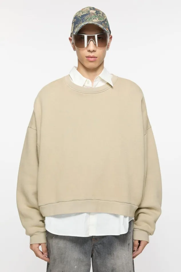 Acne Studios Sweater Logo Patch Concrete Grey Man Sweatshirts