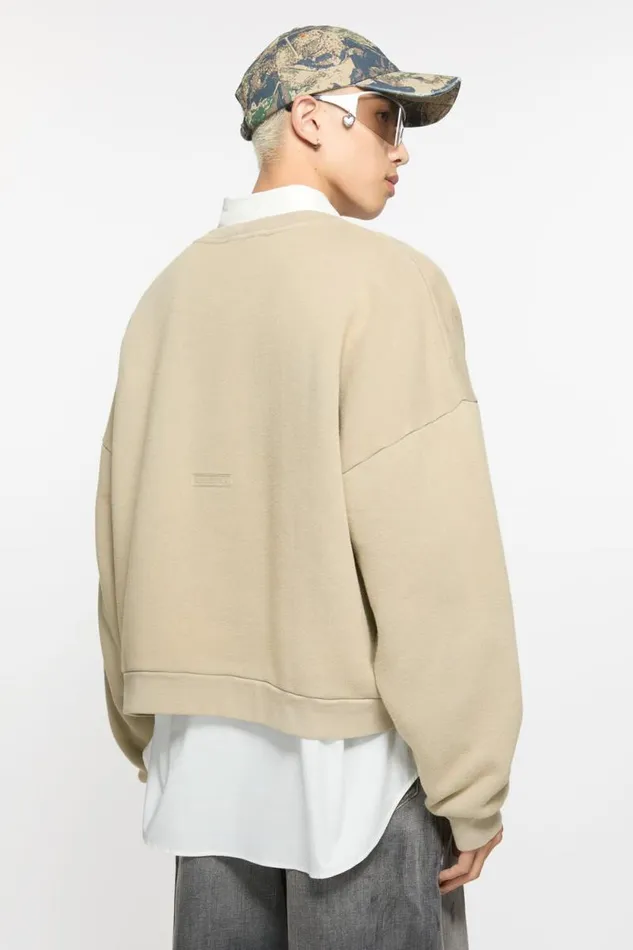 Acne Studios Sweater Logo Patch Concrete Grey Man Sweatshirts