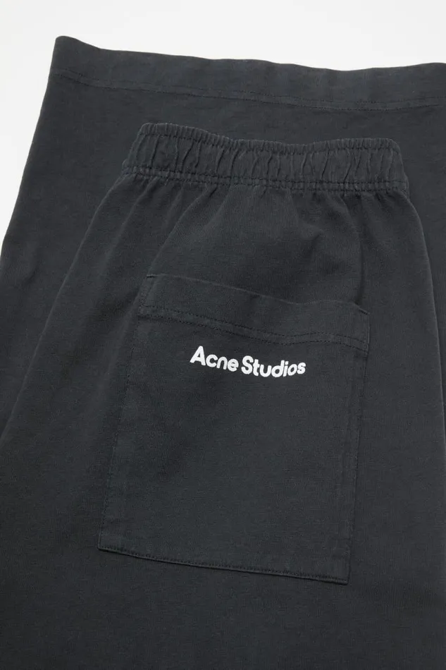 Acne Studios Sweatpant Logo Stamp Black Man Trousers