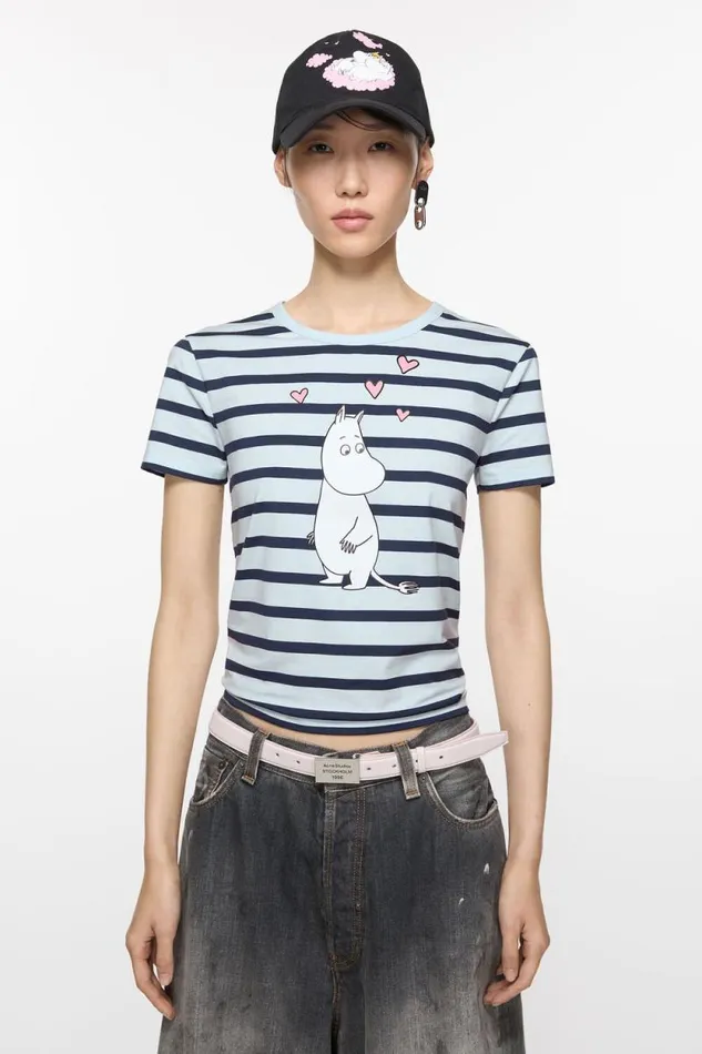 Acne Studios Tshirt Acne Studios X Moomin Pale Blue Woman Tshirts