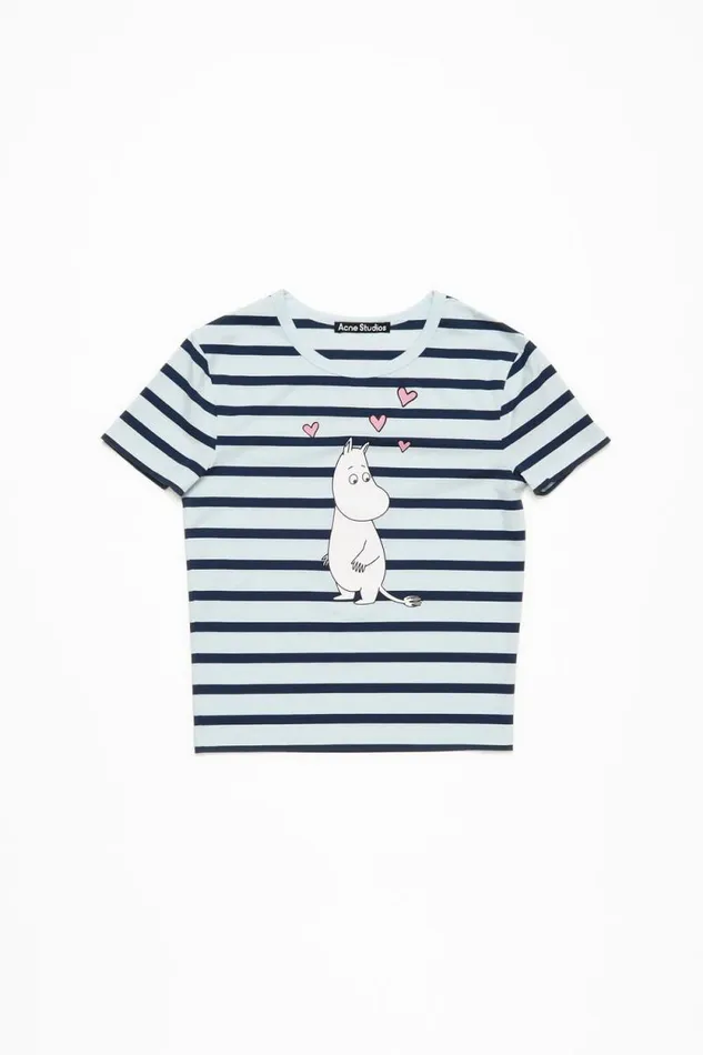 Acne Studios Tshirt Acne Studios X Moomin Pale Blue Woman Tshirts