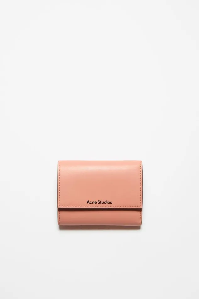 Acne Studios Trifold Leather Wallet Salmon Pink Woman Small Leather Goods