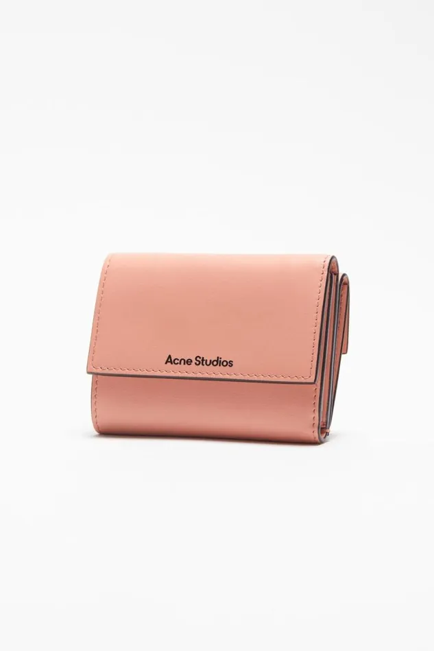 Acne Studios Trifold Leather Wallet Salmon Pink Woman Small Leather Goods