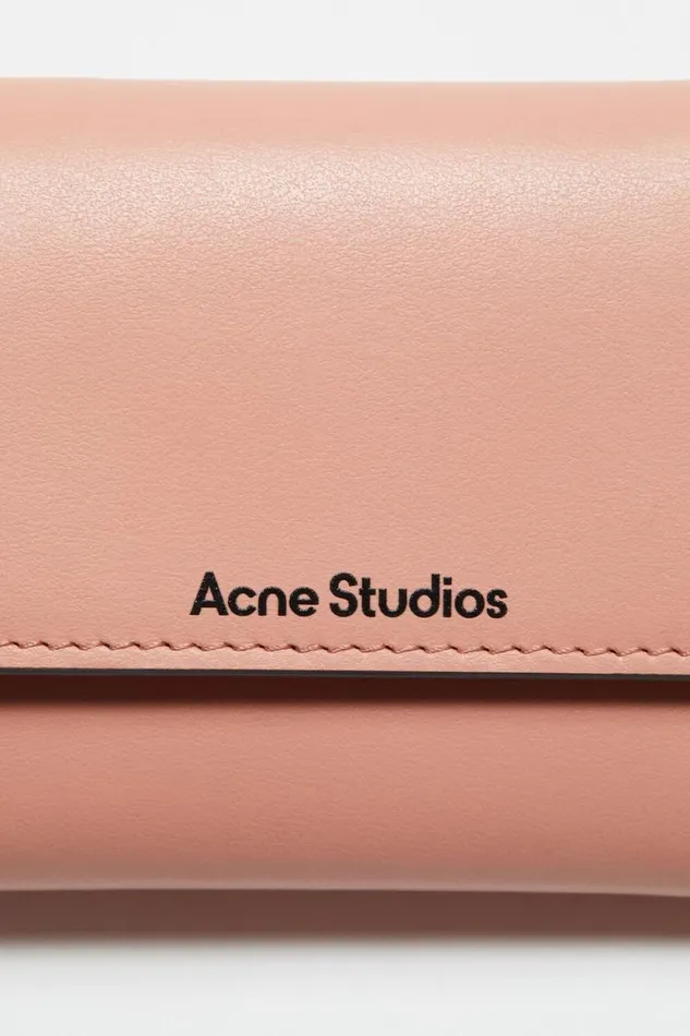 Acne Studios Trifold Leather Wallet Salmon Pink Woman Small Leather Goods