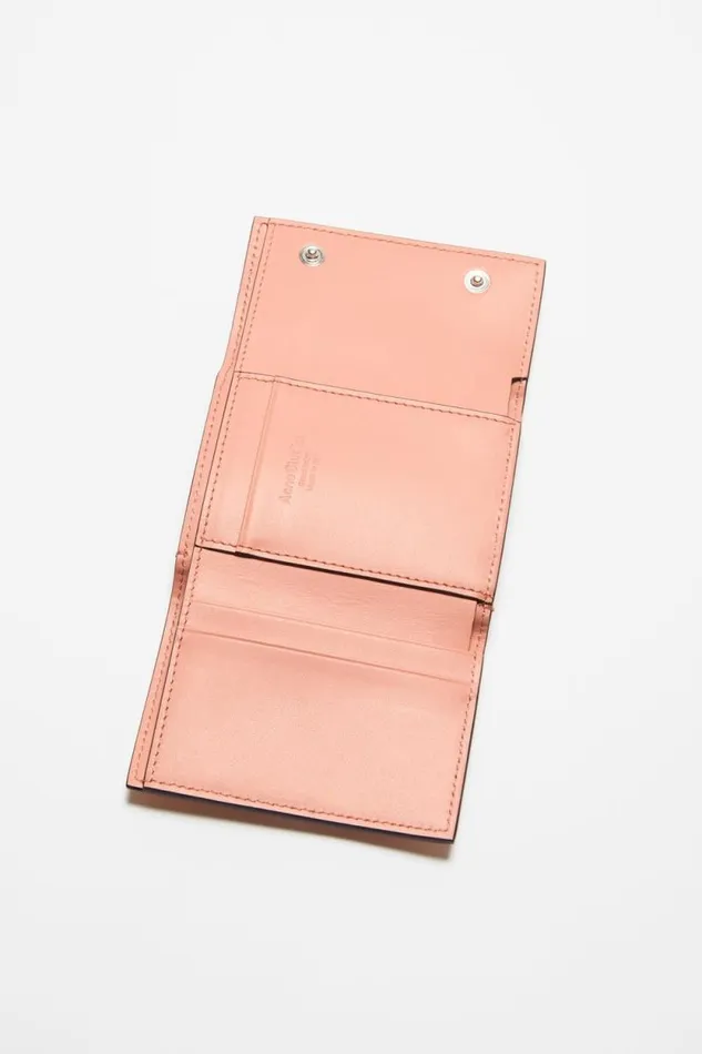Acne Studios Trifold Leather Wallet Salmon Pink Woman Small Leather Goods