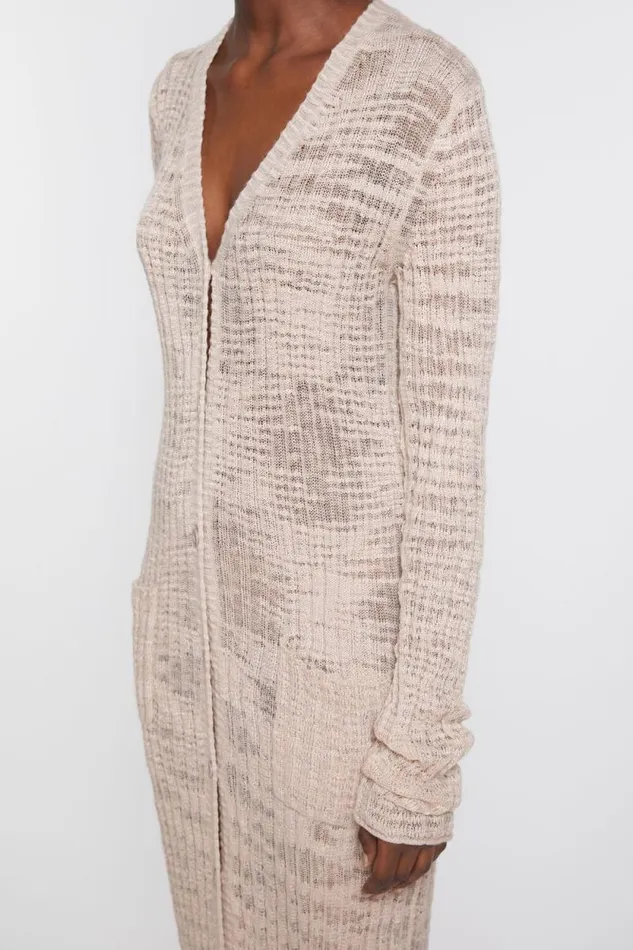 Acne Studios Wide Rib Cardigan Dusty Pink Woman Knitwear