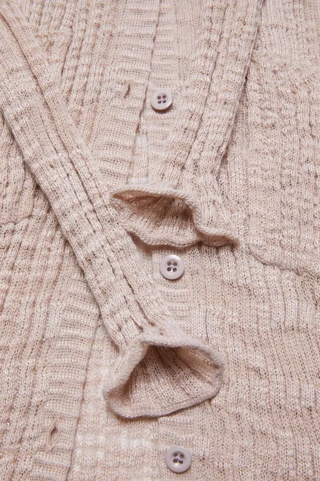 Acne Studios Wide Rib Cardigan Dusty Pink Woman Knitwear