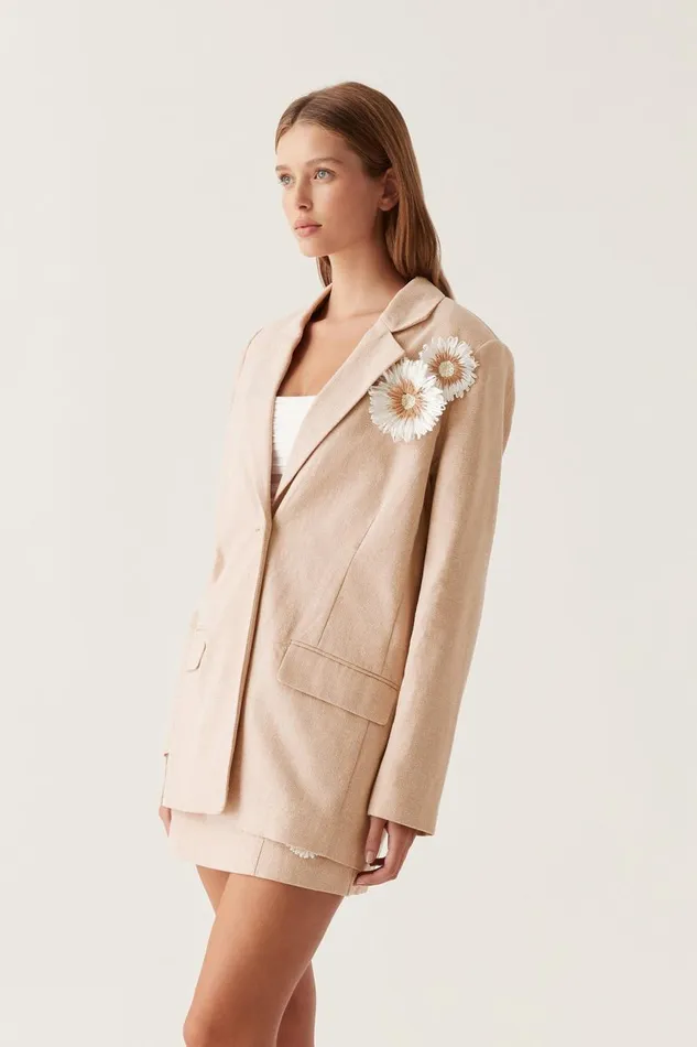 Aje Blazers Jackets and Coats Evoke Tailored Jacket Ivorynatural 8211 Women
