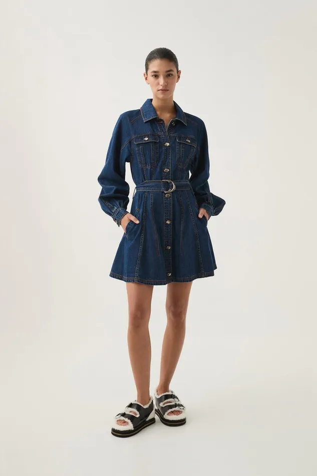 Aje Denim Colorado Denim Mini Dress Washed Indigo 8211 Women
