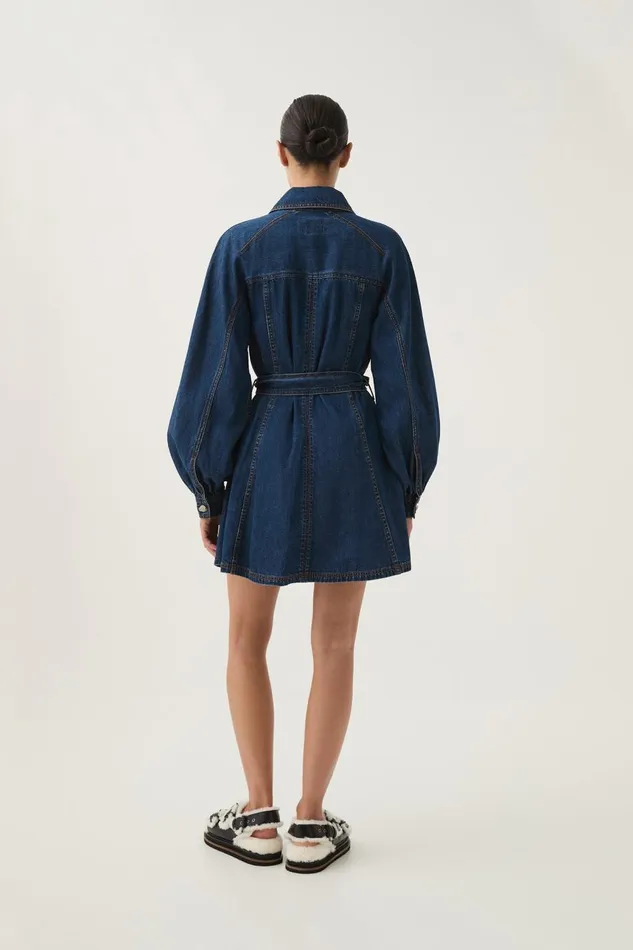 Aje Denim Colorado Denim Mini Dress Washed Indigo 8211 Women Aje Denim Colorado Denim Mini Dress Washed Indigo 8211 Women
