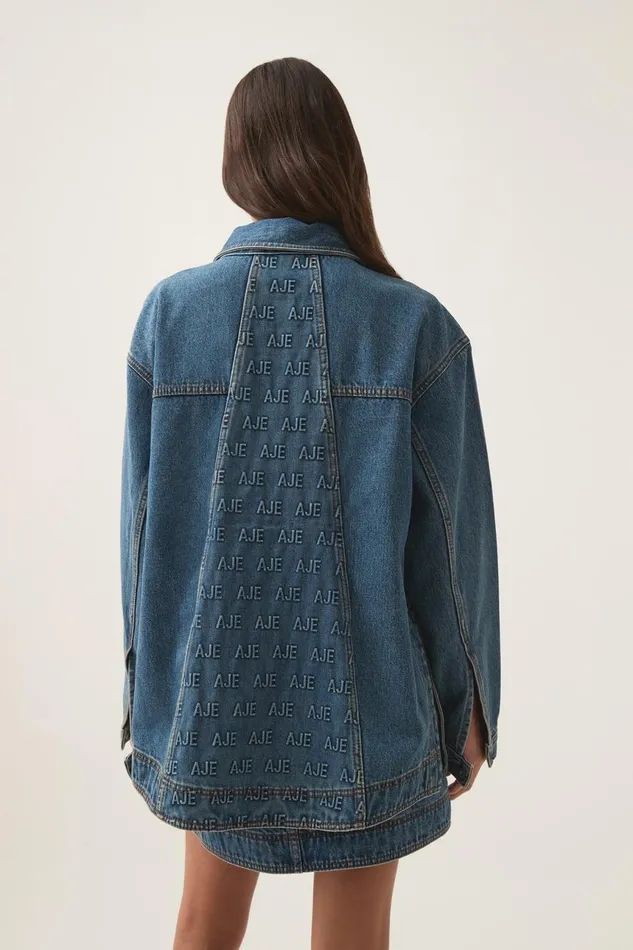 Aje Denim Nika Logo Denim Shacket 90039s Wash 8211 Women Aje Denim Nika Logo Denim Shacket 90039s Wash 8211 Women