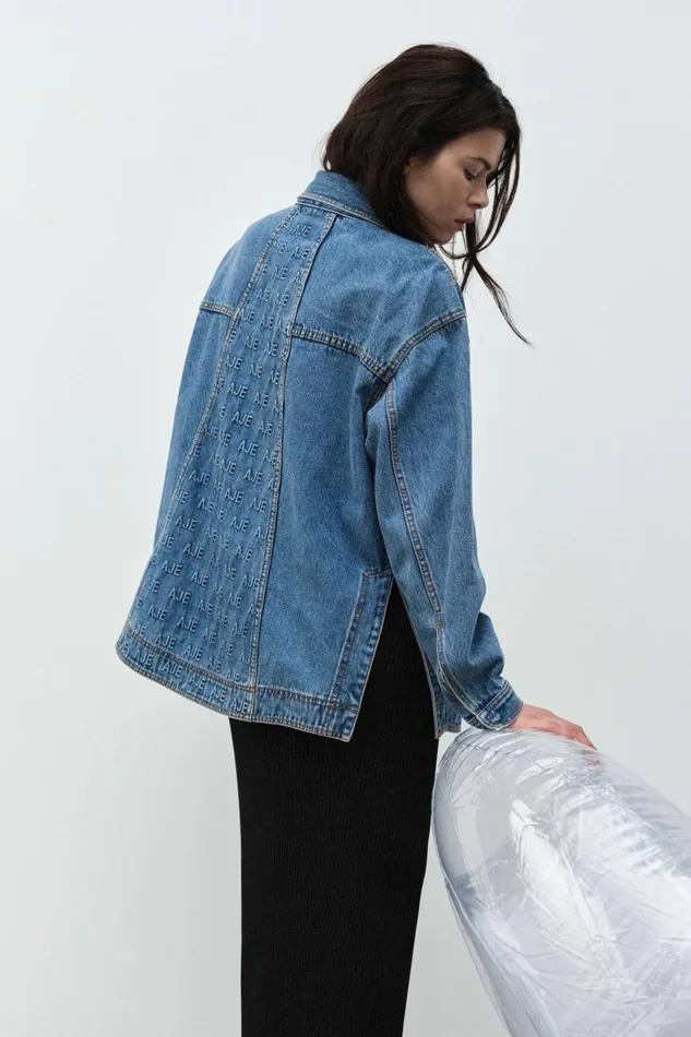 Aje Denim Nika Logo Denim Shacket 90039s Wash 8211 Women Aje Denim Nika Logo Denim Shacket 90039s Wash 8211 Women