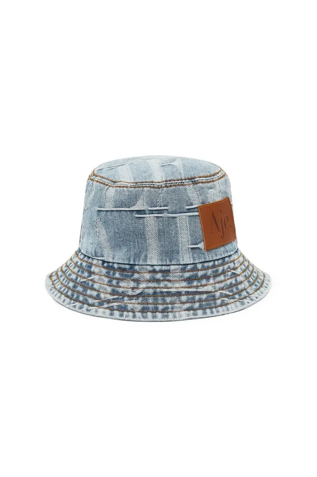 Aje Denim Nostalgia Denim Bucket Hat Coastal Logo Wash 8211 Women Aje Denim Nostalgia Denim Bucket Hat Coastal Logo Wash 8211 Women