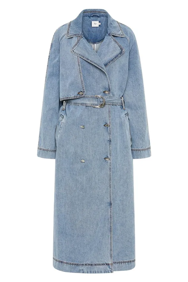 Aje Denim Zariah Denim Trench Sky Wash 8211 Women