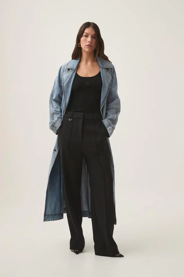 Aje Denim Zariah Denim Trench Sky Wash 8211 Women