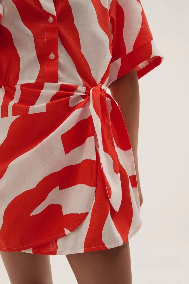 Aje Dresses Airlie Mini Shirt Dress Coral Zebra 8211 Women Aje Dresses Airlie Mini Shirt Dress Coral Zebra 8211 Women