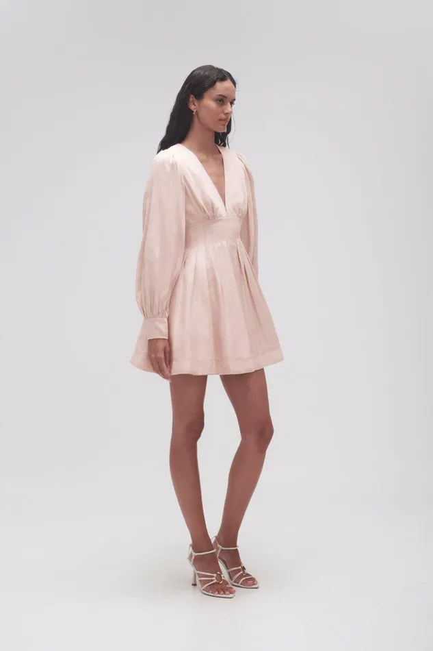 Aje Dresses Amelia Plunge Mini Dress Blush Pink 8211 Women Aje Dresses Amelia Plunge Mini Dress Blush Pink 8211 Women