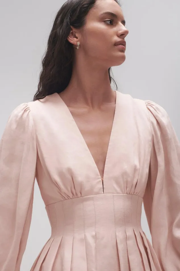 Aje Dresses Amelia Plunge Mini Dress Blush Pink 8211 Women Aje Dresses Amelia Plunge Mini Dress Blush Pink 8211 Women