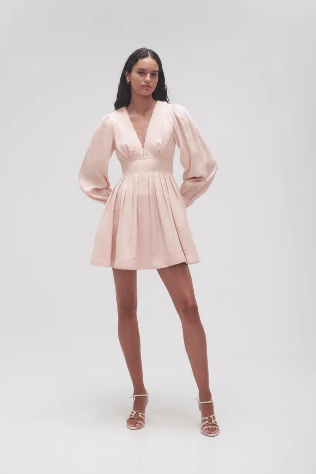 Aje Dresses Amelia Plunge Mini Dress Blush Pink 8211 Women Aje Dresses Amelia Plunge Mini Dress Blush Pink 8211 Women