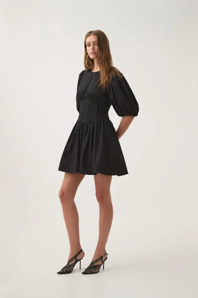 Aje Dresses Billie Corded Mini Dress Black 8211 Women