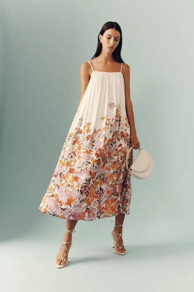 Aje Dresses Boeri Border Print Midi Dress Flora Natura 8211 Women