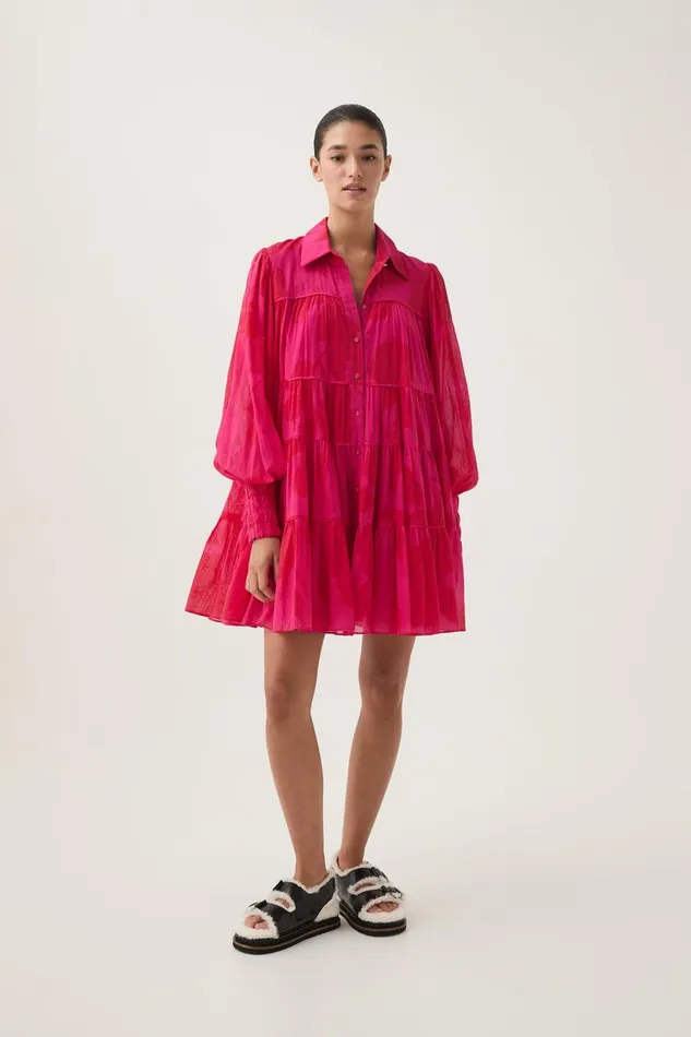 Aje Dresses Catalyst Smock Mini Dress Florescent Rose 8211 Women