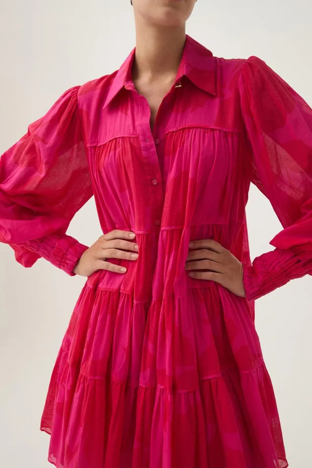 Aje Dresses Catalyst Smock Mini Dress Florescent Rose 8211 Women