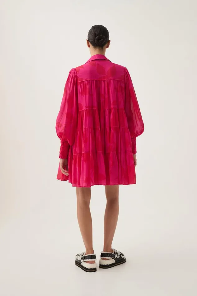 Aje Dresses Catalyst Smock Mini Dress Florescent Rose 8211 Women