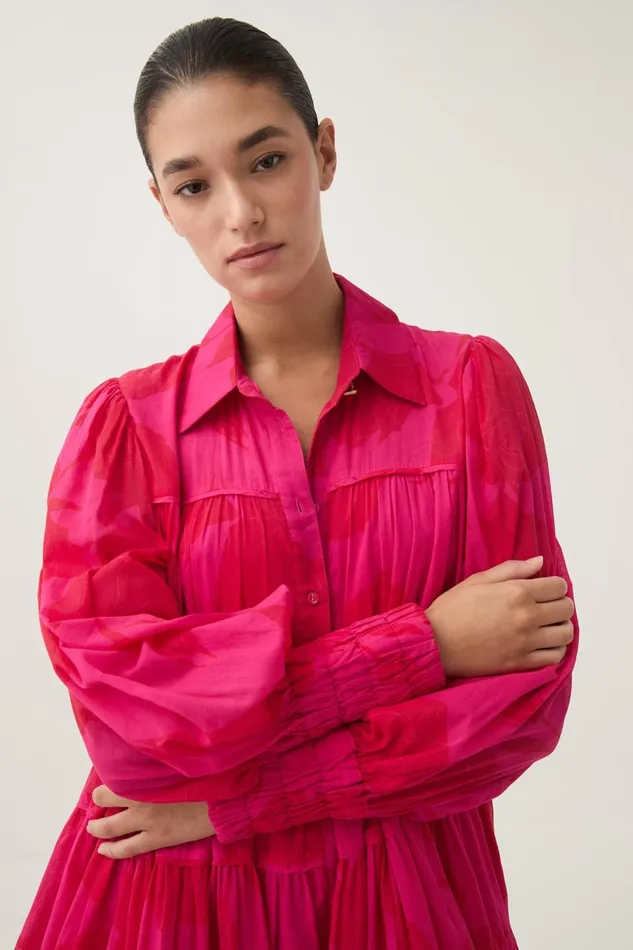 Aje Dresses Catalyst Smock Mini Dress Florescent Rose 8211 Women