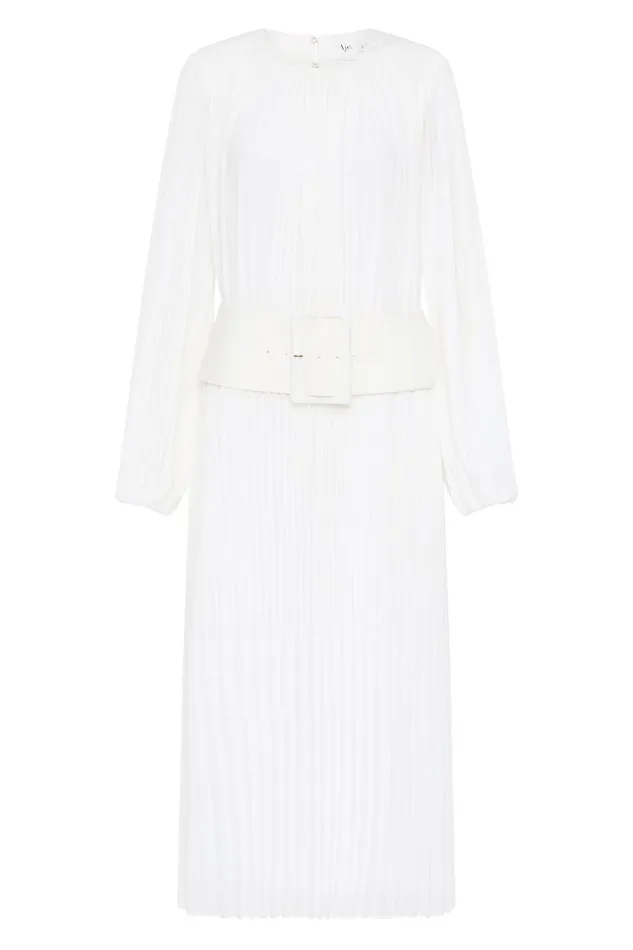 Aje Dresses Cathedra Belted Midi Dress Ivory 8211 Women Aje Dresses Cathedra Belted Midi Dress Ivory 8211 Women