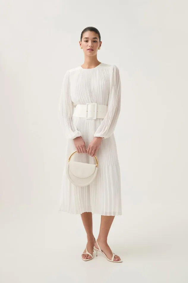 Aje Dresses Cathedra Belted Midi Dress Ivory 8211 Women Aje Dresses Cathedra Belted Midi Dress Ivory 8211 Women