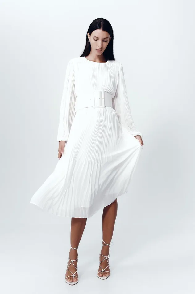 Aje Dresses Cathedra Belted Midi Dress Ivory 8211 Women Aje Dresses Cathedra Belted Midi Dress Ivory 8211 Women