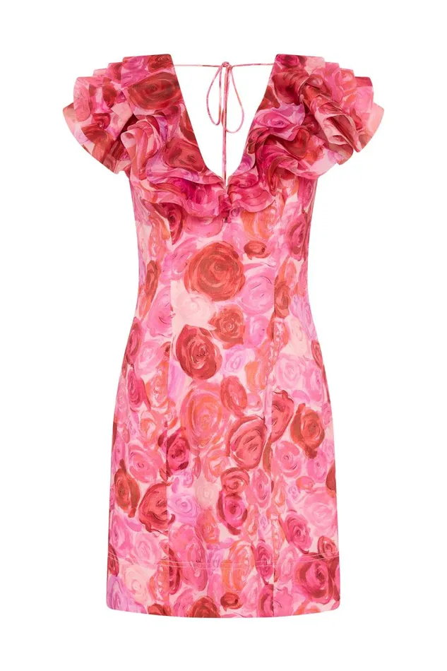 Aje Dresses Charmed Plunge Mini Dress Misty Rose 8211 Women Aje Dresses Charmed Plunge Mini Dress Misty Rose 8211 Women