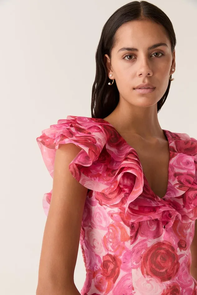 Aje Dresses Charmed Plunge Mini Dress Misty Rose 8211 Women Aje Dresses Charmed Plunge Mini Dress Misty Rose 8211 Women