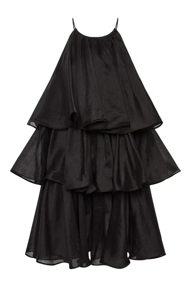 Aje Dresses Claudia Tiered Mini Dress Black 8211 Women Aje Dresses Claudia Tiered Mini Dress Black 8211 Women