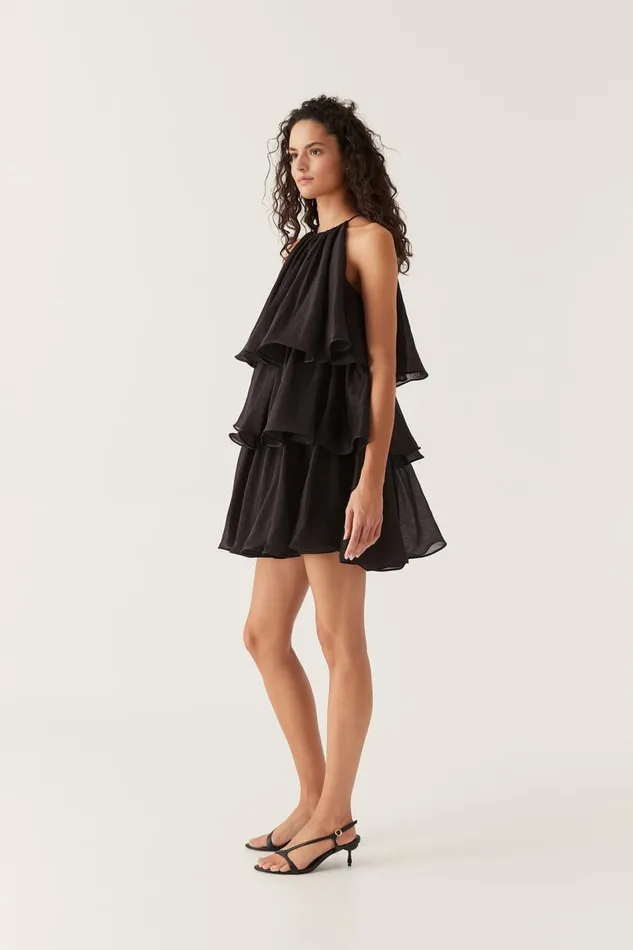 Aje Dresses Claudia Tiered Mini Dress Black 8211 Women Aje Dresses Claudia Tiered Mini Dress Black 8211 Women