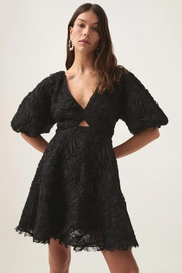 Aje Dresses Florential Mini Swing Dress Black 8211 Women Aje Dresses Florential Mini Swing Dress Black 8211 Women