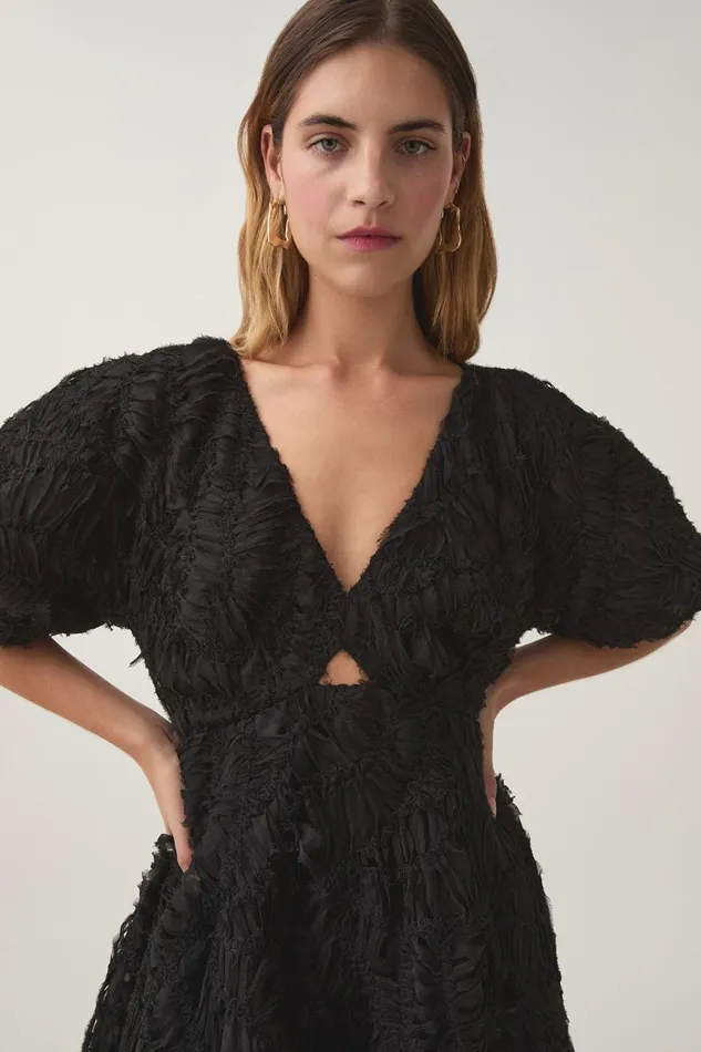 Aje Dresses Florential Textured Midi Dress Black 8211 Women Aje Dresses Florential Textured Midi Dress Black 8211 Women