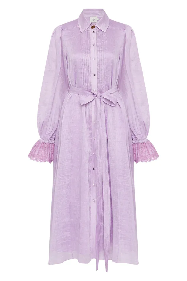 Aje Dresses Halos Midi Dress Lilac 8211 Women Aje Dresses Halos Midi Dress Lilac 8211 Women