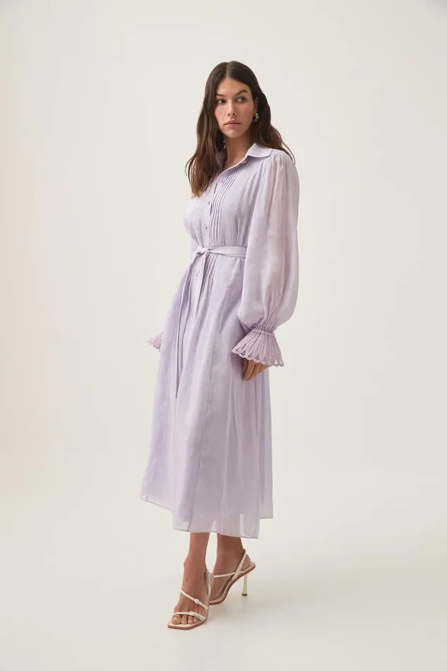 Aje Dresses Halos Midi Dress Lilac 8211 Women Aje Dresses Halos Midi Dress Lilac 8211 Women